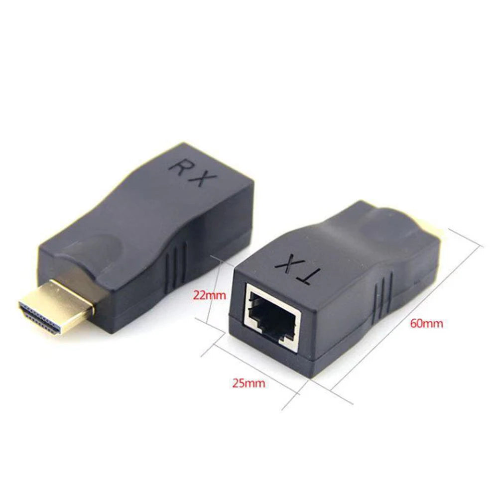 HDMI-Compatible Extender 4K RJ45 Ports LAN Network HDMI-Compatible Extension Up To 30m Over CAT5e / 6 UTP LAN Ethernet Cable Zpaxo
