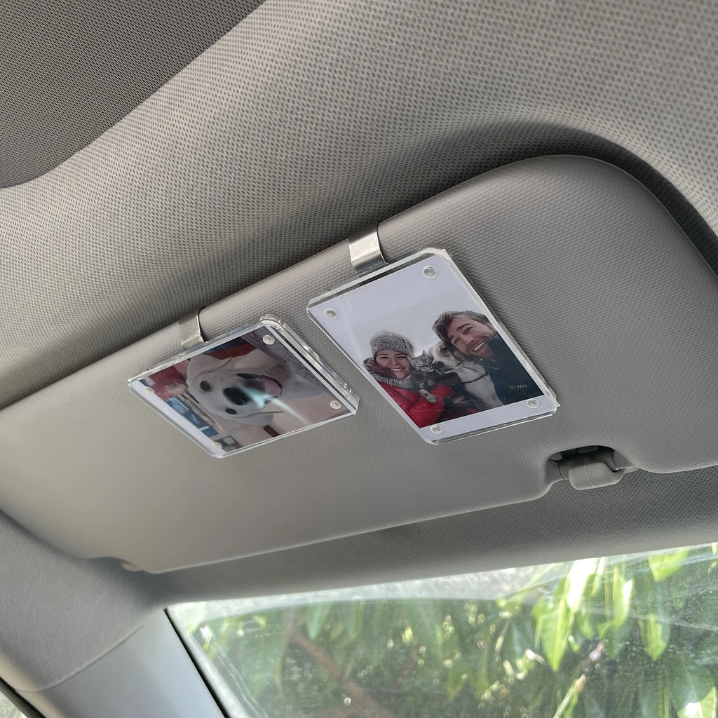 1pc Magnetic Car Visor Photo Clip - Holds Wallet-Sized Photos, Perfect Car Decor & Gift for Couples, Valentine’s Day Zpaxo 1PC