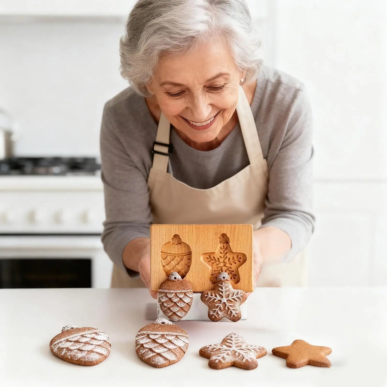 Wooden Cookie Molds 3D Embossing Stamps Baking Tools Kitchen Supplies