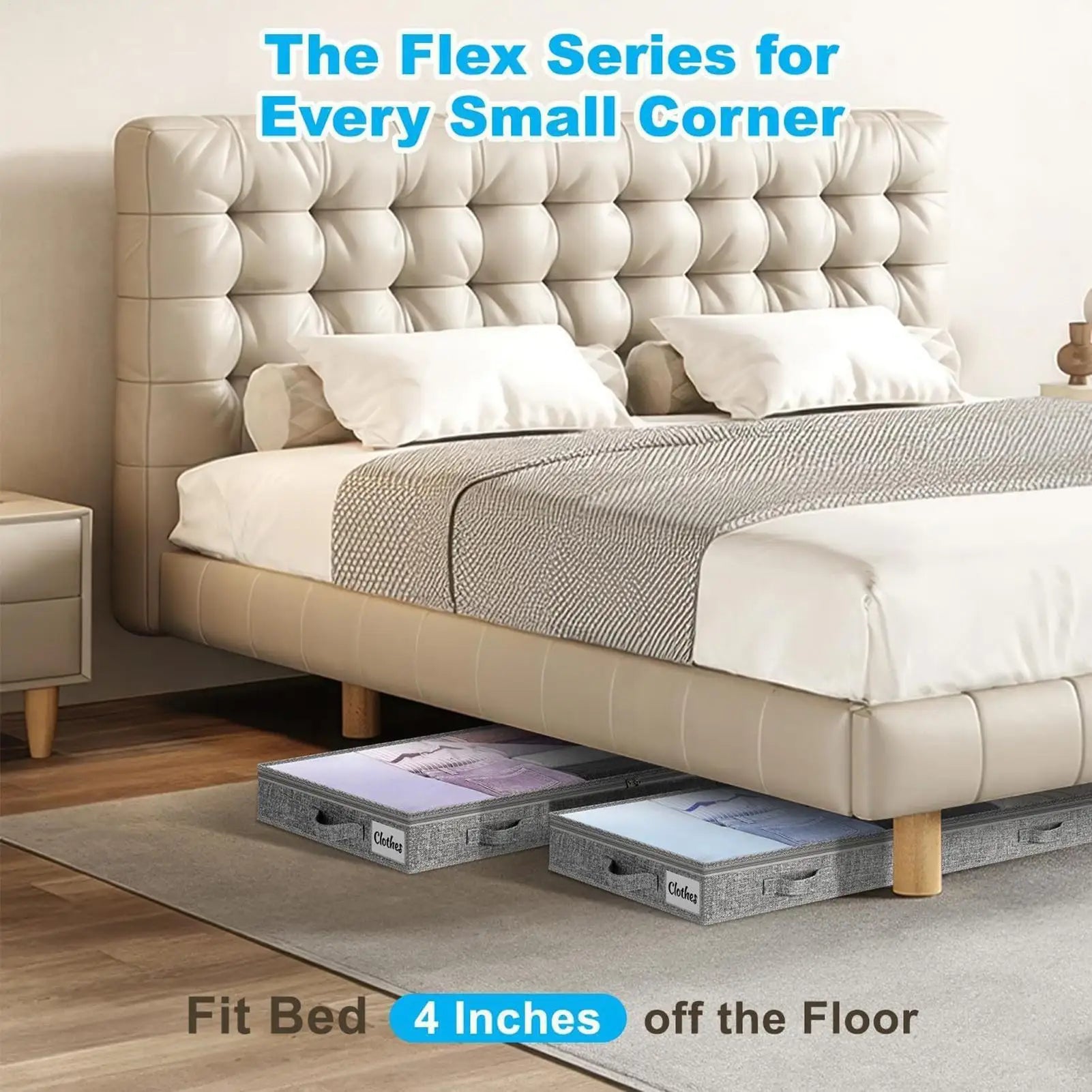 Under Bed Storage Containers Large Capacity Blanket Box Clothes Bins