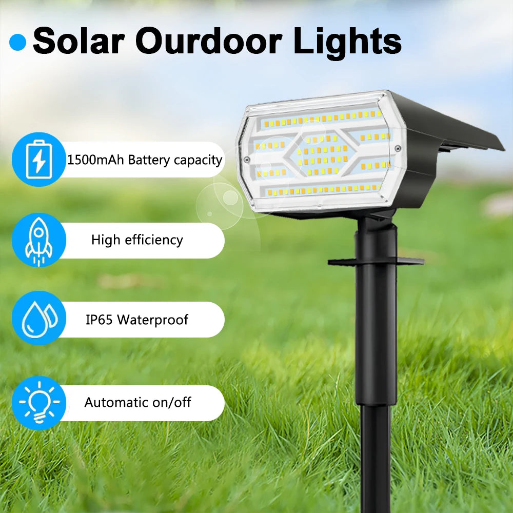 86LED Solar Spot Lights Outdoor Waterproof IP65 Solar Powered 3 Lighting Modes Solar Landscape Spotlight For Garden Flood Light Zpaxo