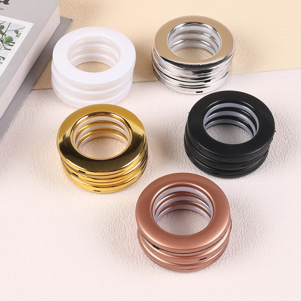 20Pcs Curtain Grommets Curtain Buckle Rings Round Curtain Eyelet Rings Low-Noise Sliding Roman Rings Zpaxo