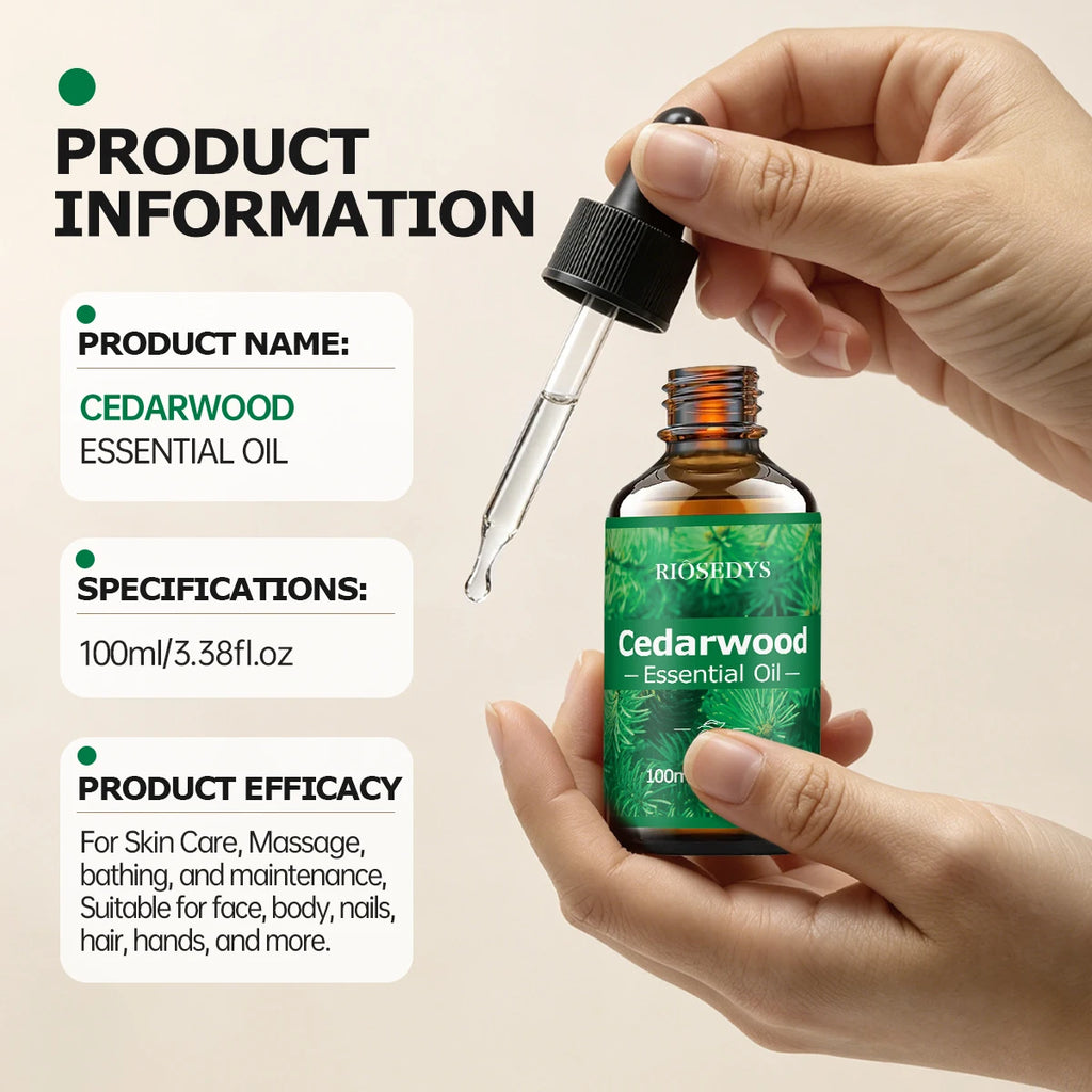 CEDARWOOD ESSENTIAL OIL Moisturizing Nourishing Massage Suitable Zpaxo
