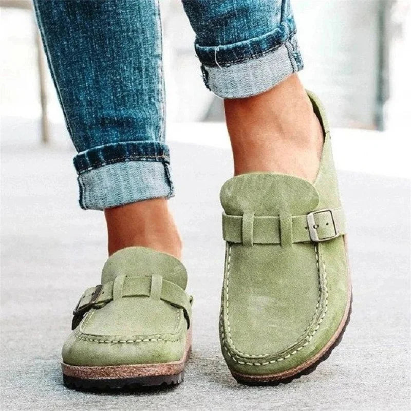 Women Slippers Retro Slip Comfort Flat Sandals Summer Casual Slides Zpaxo green 42