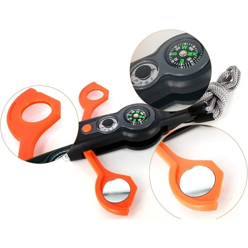 7-in-1 Survival Whistle – Compass, LED Light & Lanyard