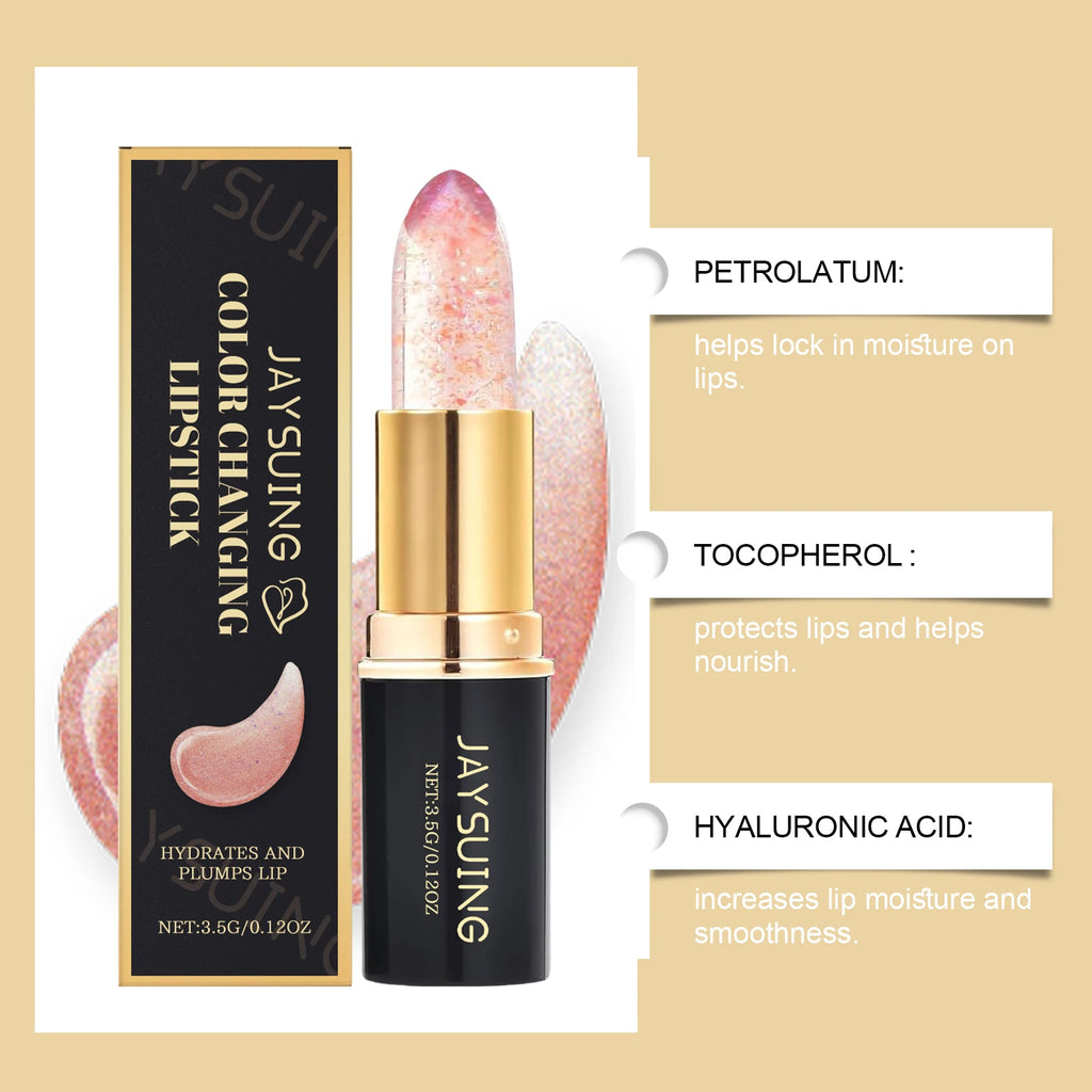 Color Changing Lipstick Diamonds Glitter Deep Nourishment Glossy Shine Waterproof Lip Gloss Sparkling Hydrating Jelly Lip Balm Zpaxo