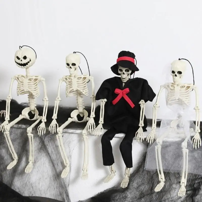 Halloween Skull Props Eerie Decoration Realistic Skeleton Sculpture