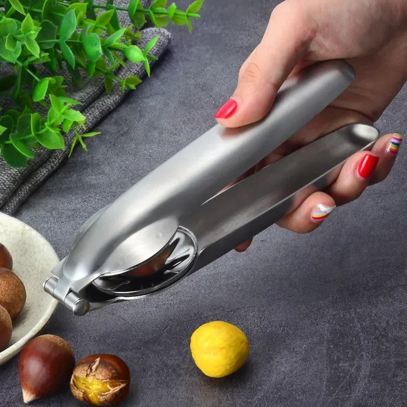 Stainless Steel Chestnut Opener & Nut Cracker – Cross Blade Nut Cracker Tool Zpaxo