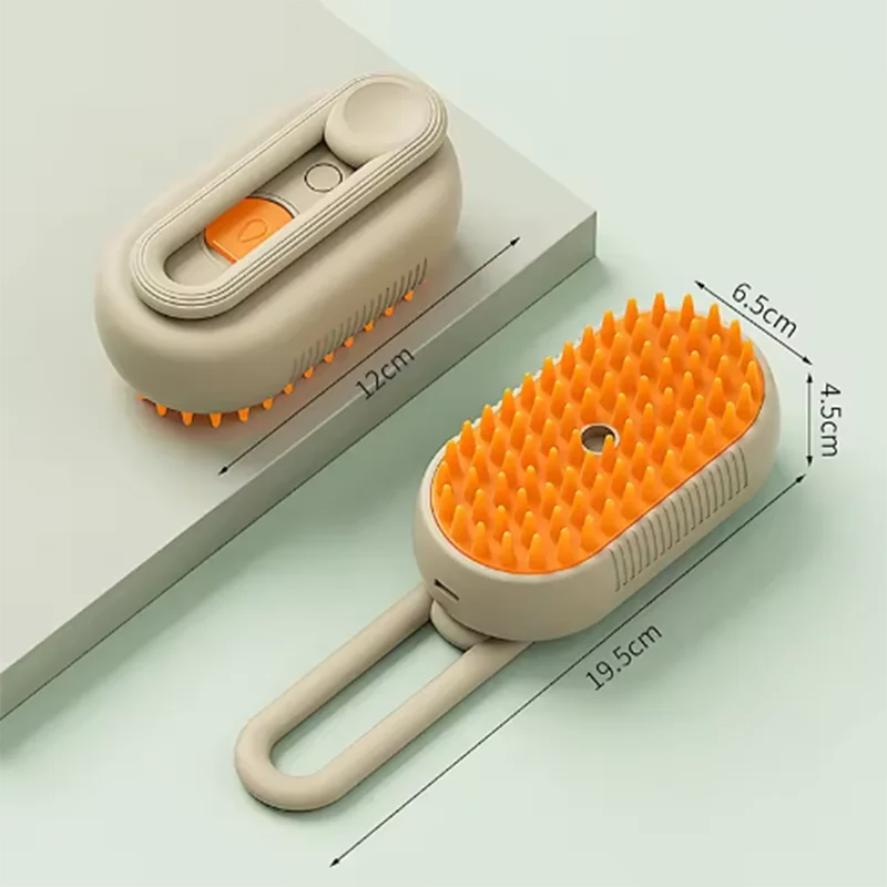 New Cat Dog Pet Spray Massage Brush One Button Steam Spray Folding Rotatable Floating Hair Bath Hair Removal Brush Comb Zpaxo
