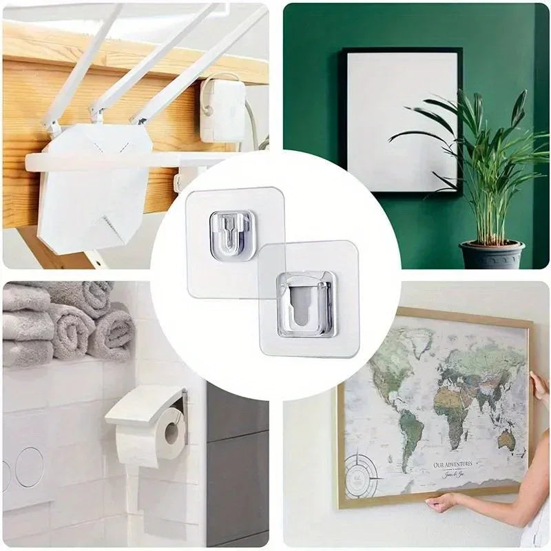 Double Sided Adhesive Wall Hooks Hanger Strong Transparent Suction