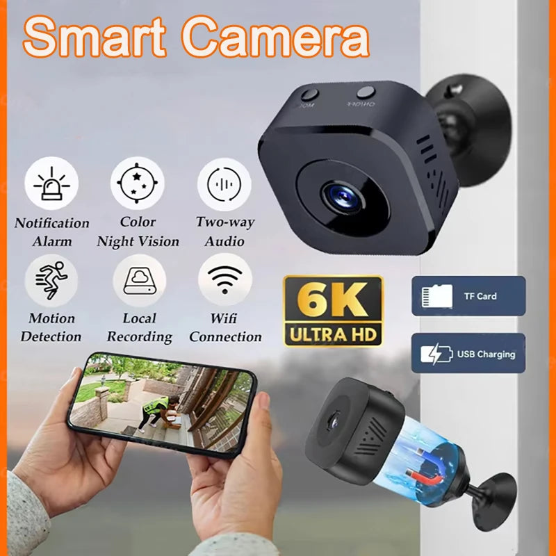 Mini Security Camera 4K FullHD Wifi Surveillance 2 Way Audio Motion