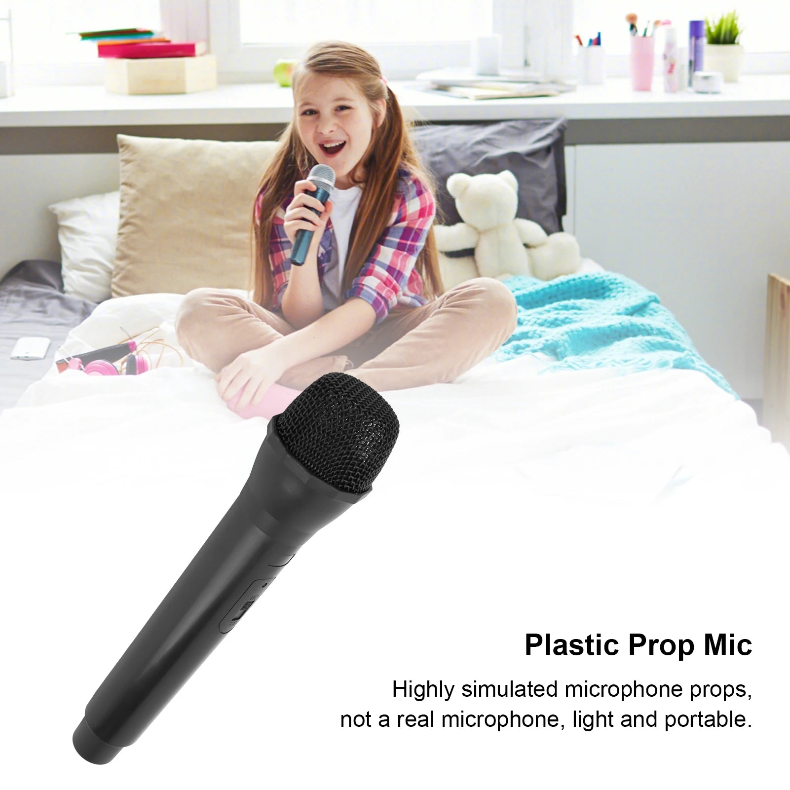Plastic Prop Mic Microphone Realistic Karaoke Dance Shows Practice
