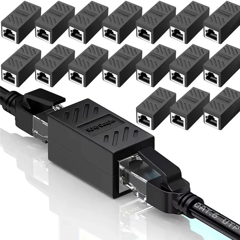 20pcs RJ45 Coupler Extender Connector Cat5 Cat6 Ethernet Coupler Female To Female RJ45 Extender Adapter Ethernet Cable Extender Zpaxo