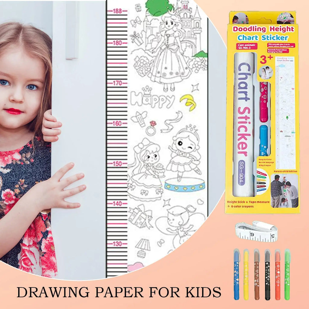Height Chart For Kids Doodling Height Ruler Decorative Growth Wall Sticker For Nursery Kids Bedroom Classroom Playroom Zpaxo