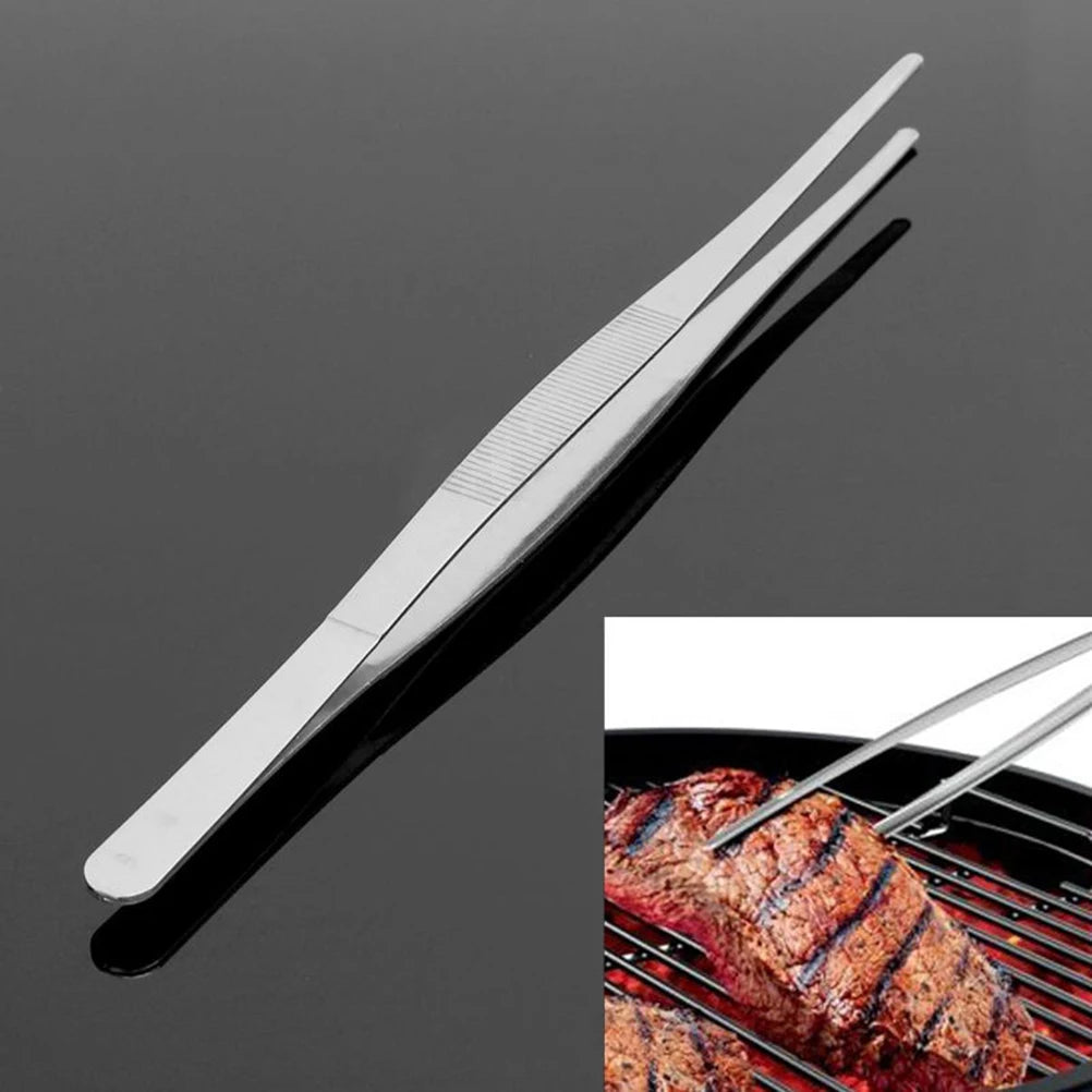 Kitchen Tweezer Utensil BBQ Food Clip Bar Chief Tong Stainless Steel