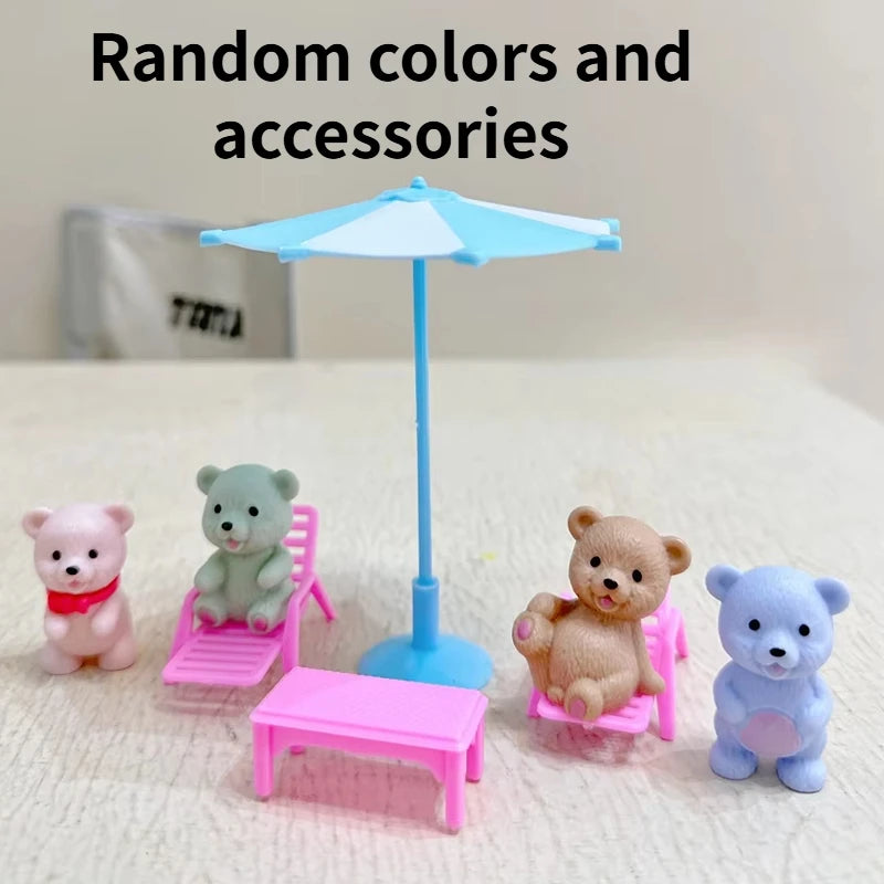 Children's Play House Toys Teddy Bears Pet Bathrooms Scene Little