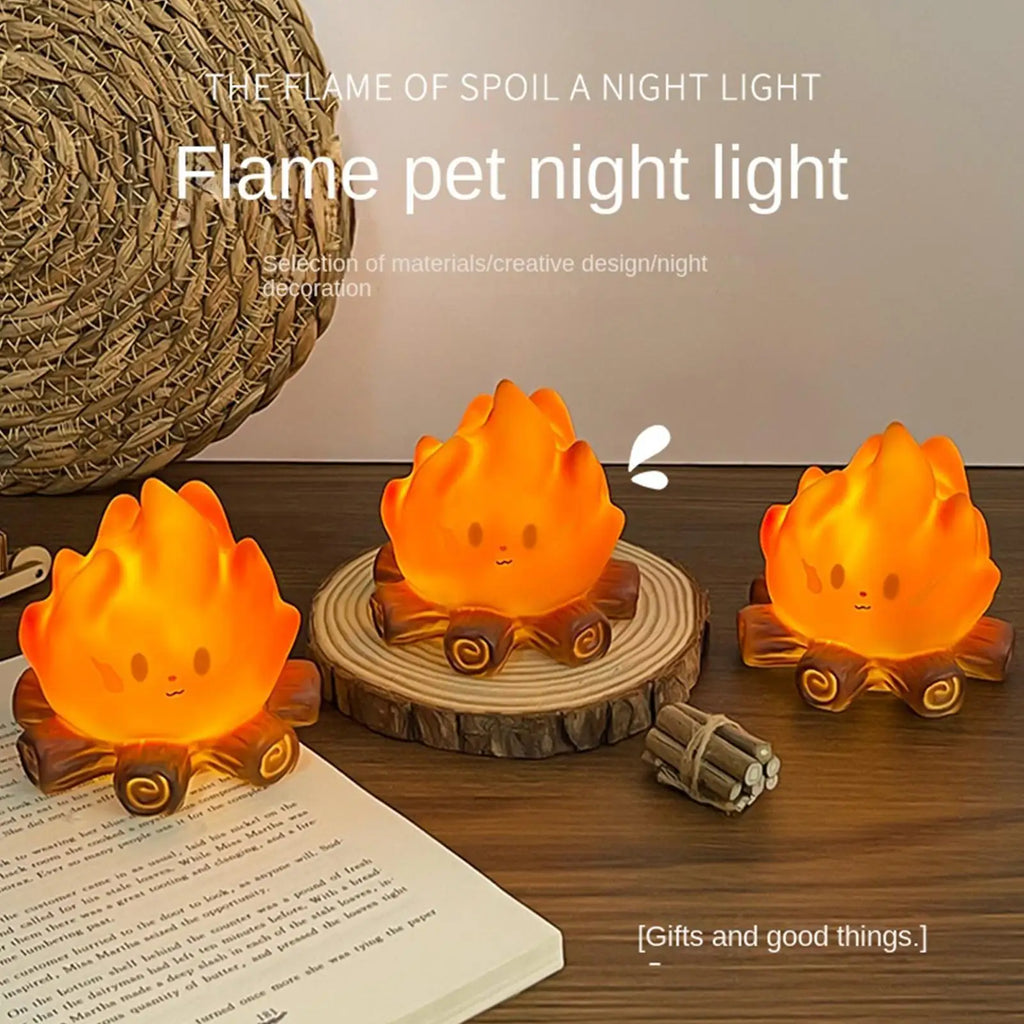 Campfire Night Light Tabletop Lighting Nursery Flame Lights Kids