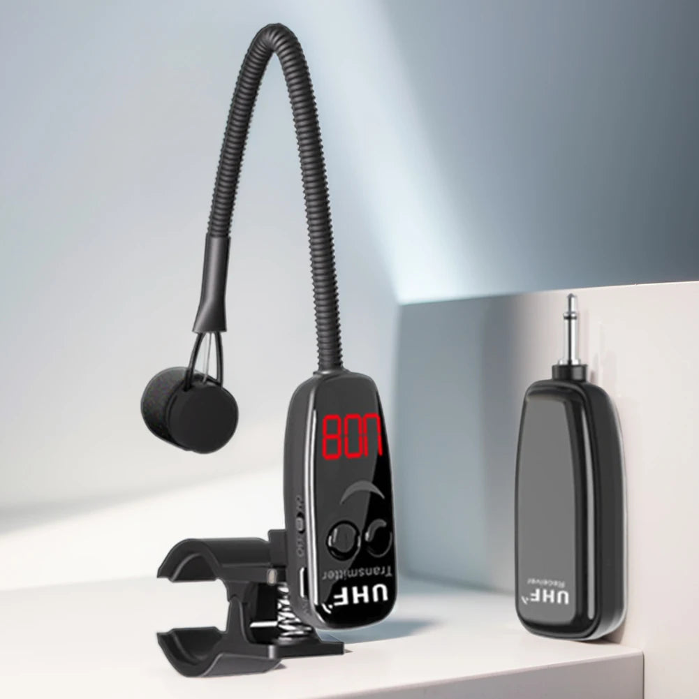 UHF Wireless Instruments Microphone Clip Pickup System Receiver