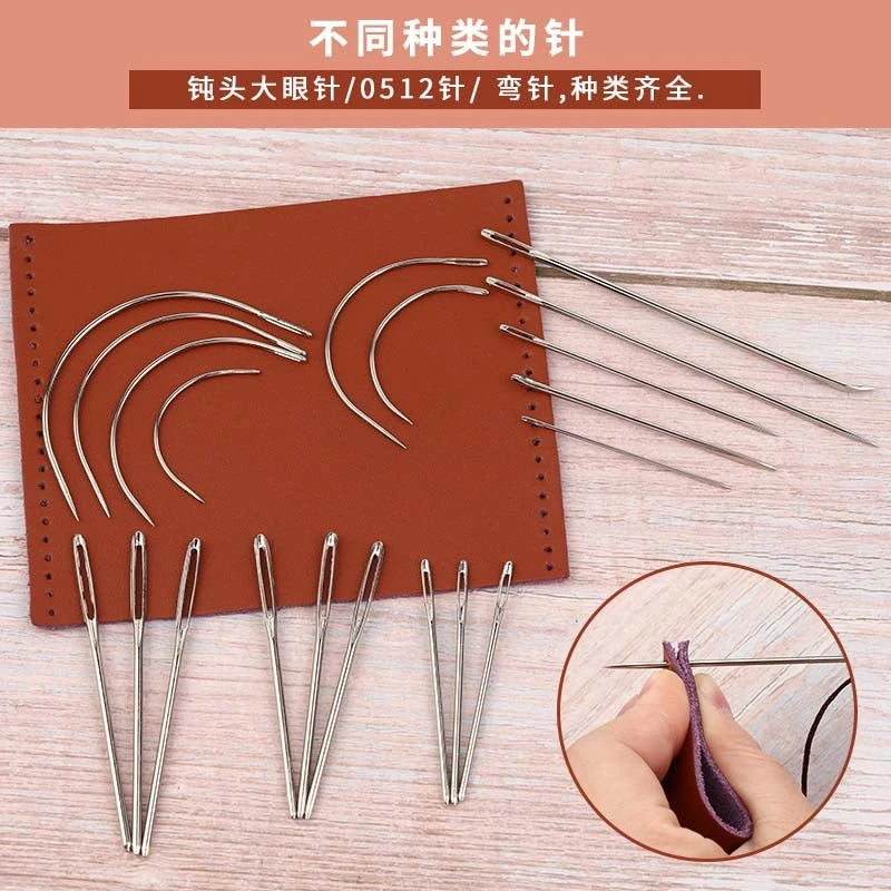 Leather Upholstery Repair Sewing Kit with Waxed Thread Sewing Needles Awls for Shoes Sofa Carpet Repair Zpaxo