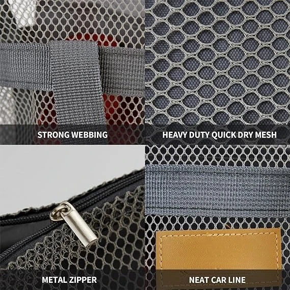 Mesh Shower Caddy Bag with Zipper – Quick-Dry Gym & Beach Bag