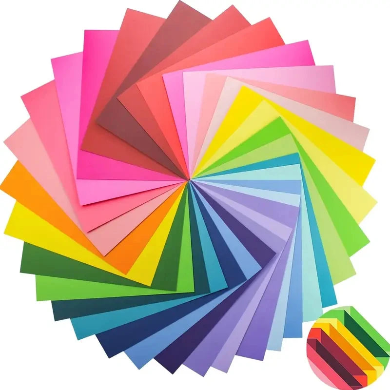200pcs 10-Color Mixed Square Origami Paper, Handcrafted Colorful Paper for Origami & Paper Cutting, 10 Vibrant Shades Zpaxo