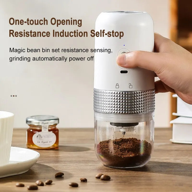 Electric Coffee Bean Grinder USB Charging Mini Coffee Bean Mill Grinder Espresso Spice Grinder for Kitchen Zpaxo