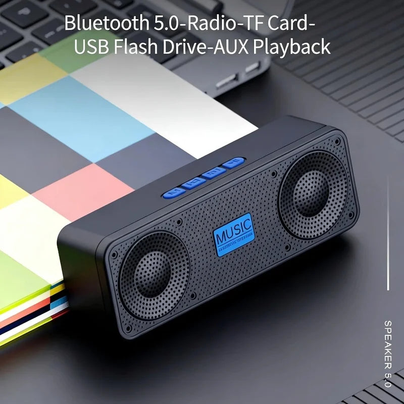 2026 NEW Portable Bluetooth Speaker Wireless High Fidelity Surround Sound Box TF Card FM Radio Outdoor Camping Party Loudspeaker Zpaxo