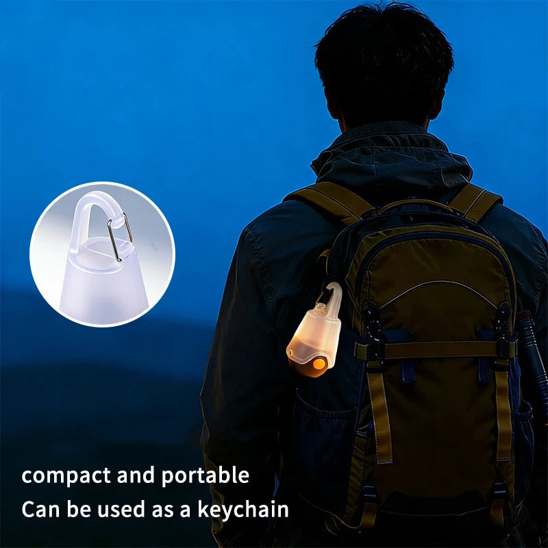 LED Mini Camping Lamp – Rechargeable COB Flashlight, 4 Modes