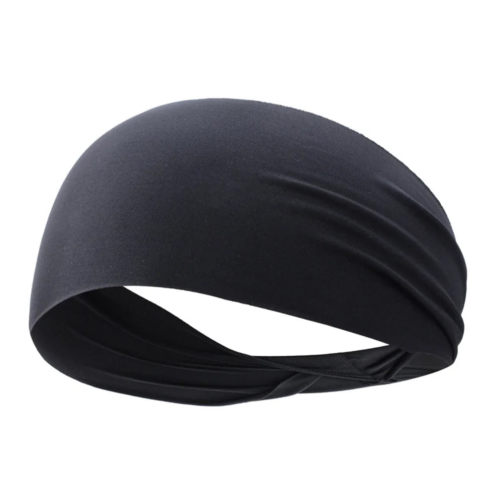Sweat Absorption Headdress Quick Dry Running Head Band Anti-slip Zpaxo 1PCS Black