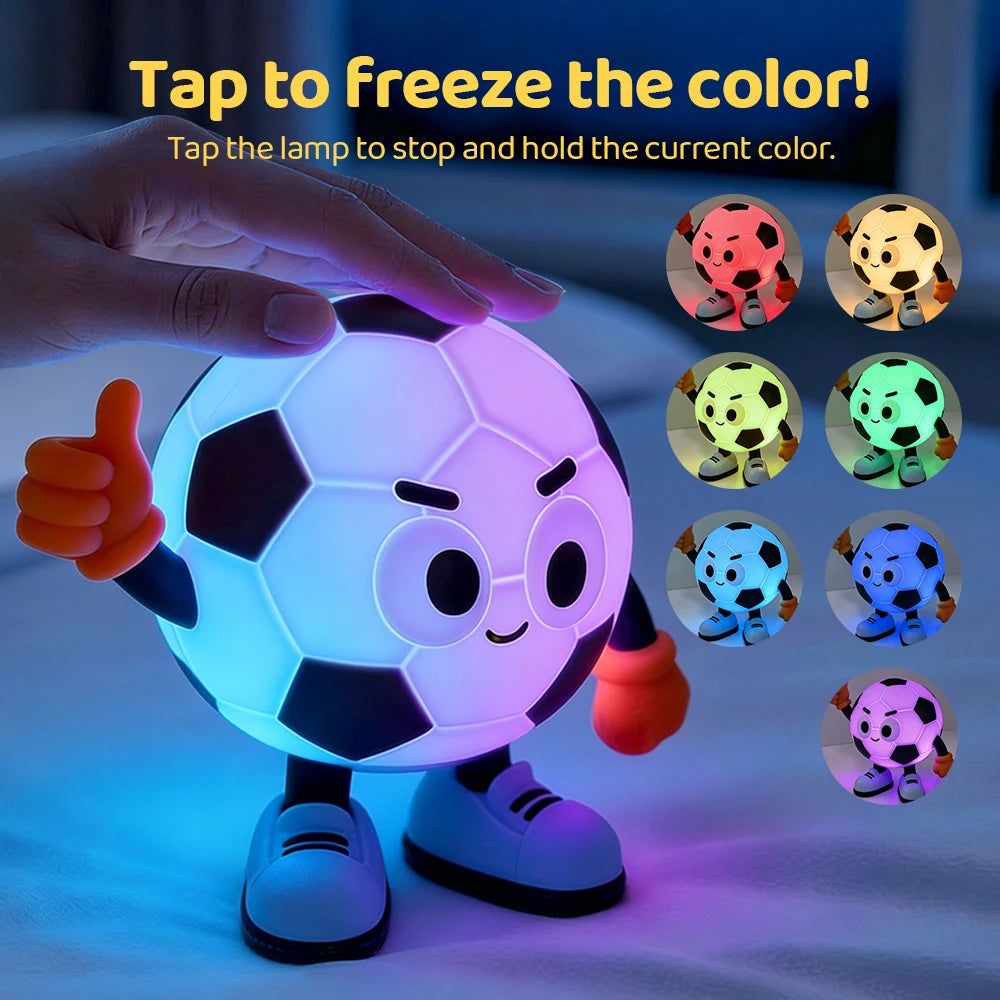 Silicone Soccer Night Light Rechargeable Dimmable Football Lamp Portable LED Night Lamp Baby Nursery Decor Lighting Zpaxo