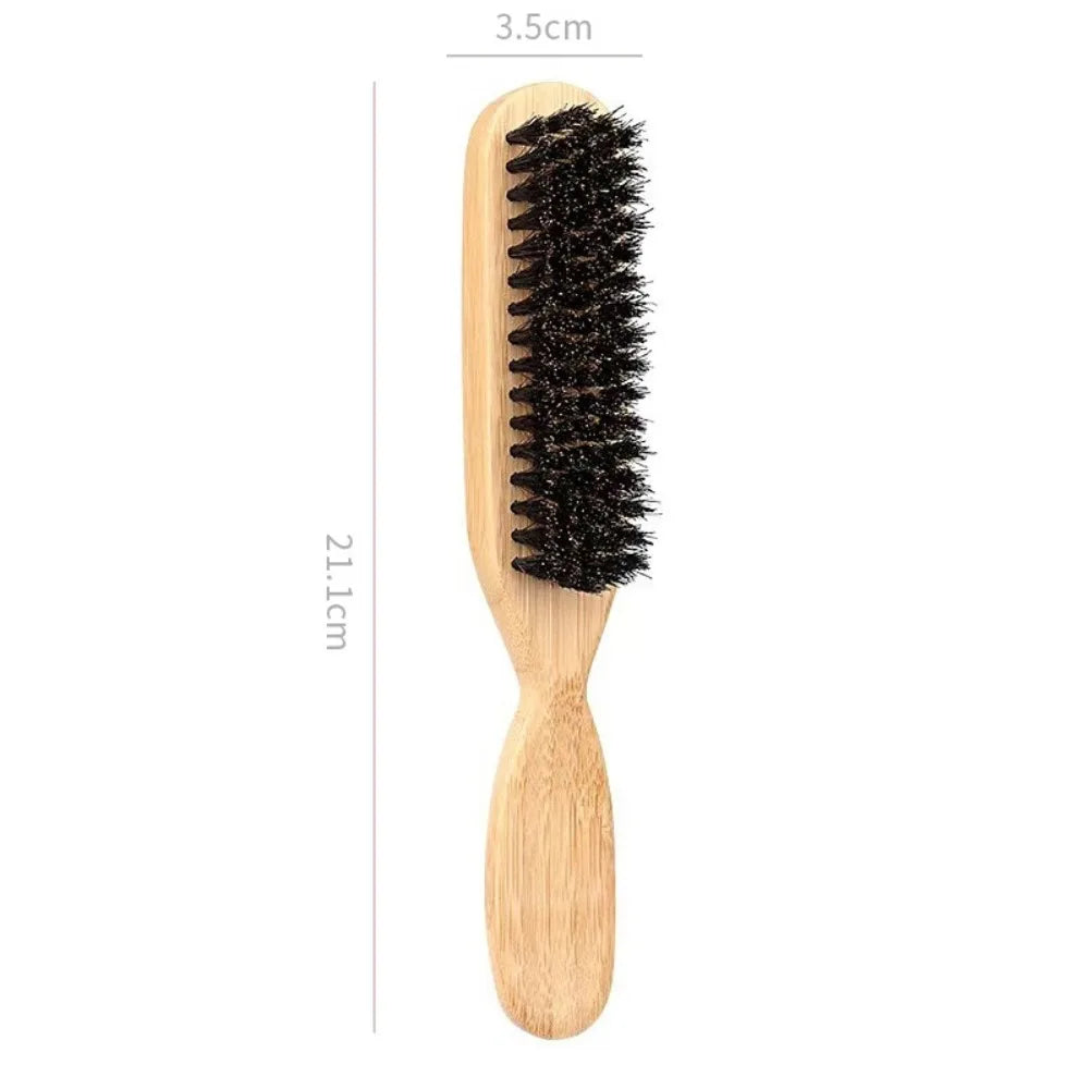 Wood Boar Bristle Hair Brush Backcombing Design Smooth Finish Slick Back Hair Brush Teasing Function Flyaways Control Zpaxo B