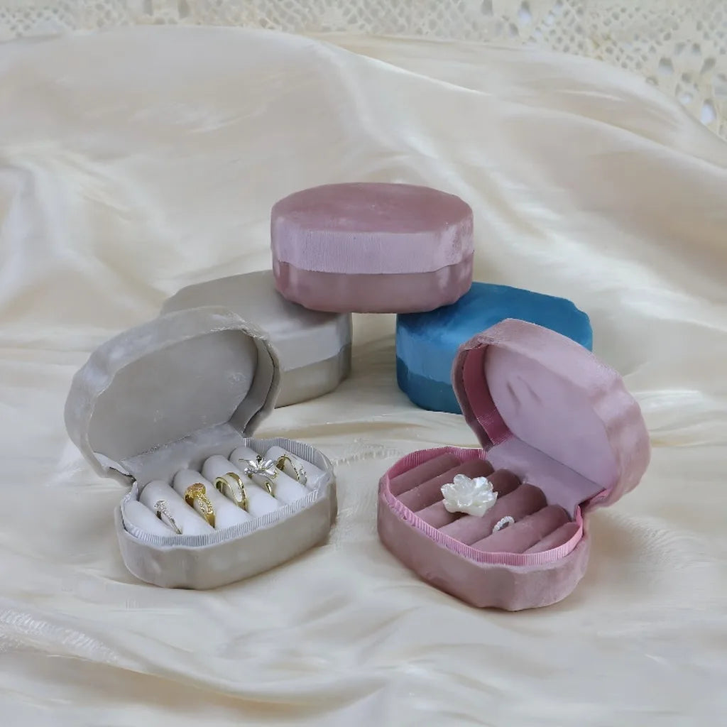 Velvet Mini Ring Box – Multi-Slot Korean Jewelry Organizer Jewelry Organizer Box Zpaxo