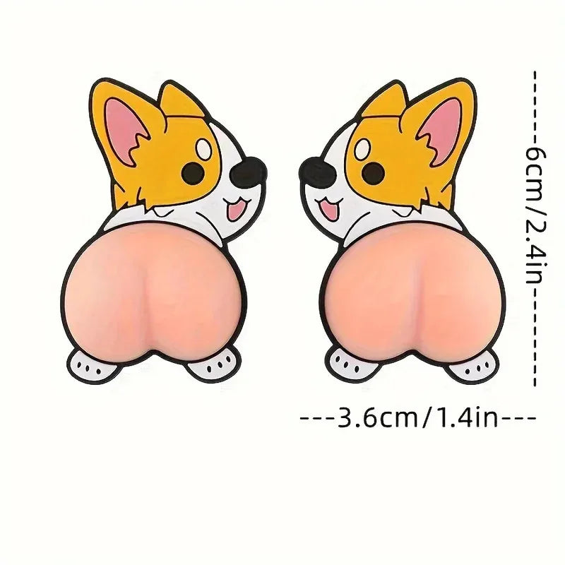 3D PVC Car Stickers 2-Piece Cartoon Bumper Rearview Mirror Protection