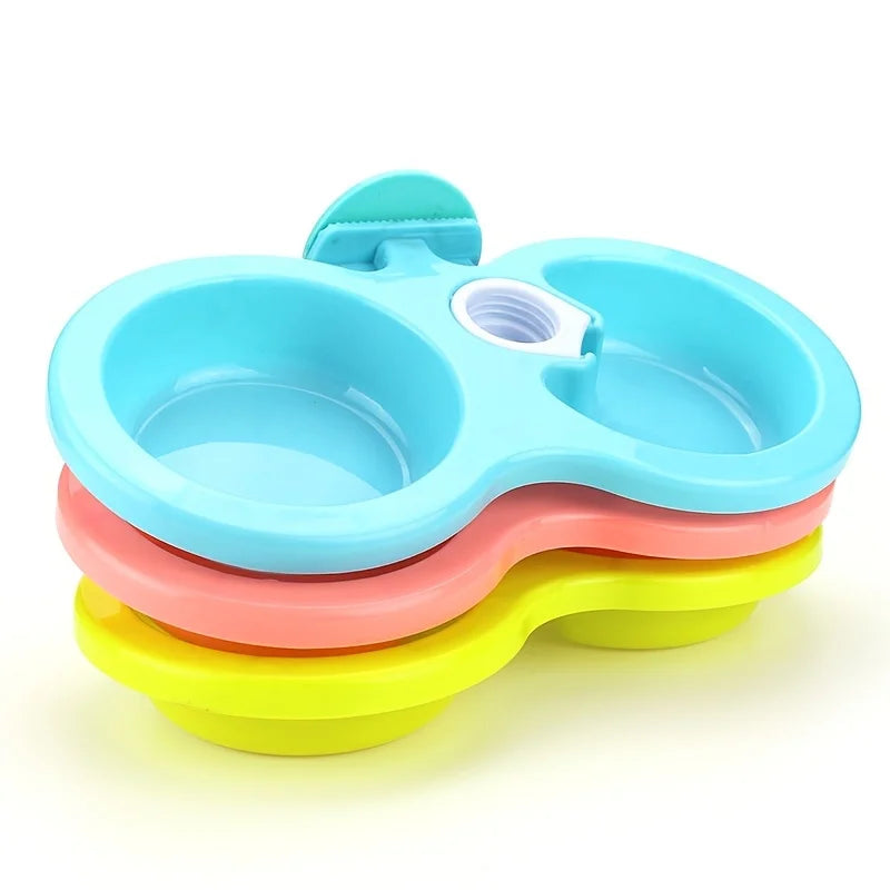 Double Pet Cage Hanging Food Bowls Automatic Drinking Water Feeder 3