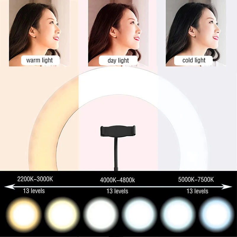 Selfie Ring Lamp Led Light Not Tripod Phone Video Photography