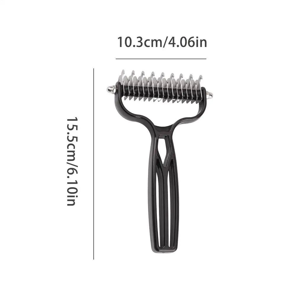 Pet Grooming Rake Dematting Comb Undercoat Deshedding Tool Double
