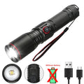 KDULIT 2000LM Tactical LED Flashlight | USB Rechargeable Zoom Torch