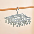 MFoldable Plastic Laundry Drying Rack 32 Clips 360 Rotating Hook