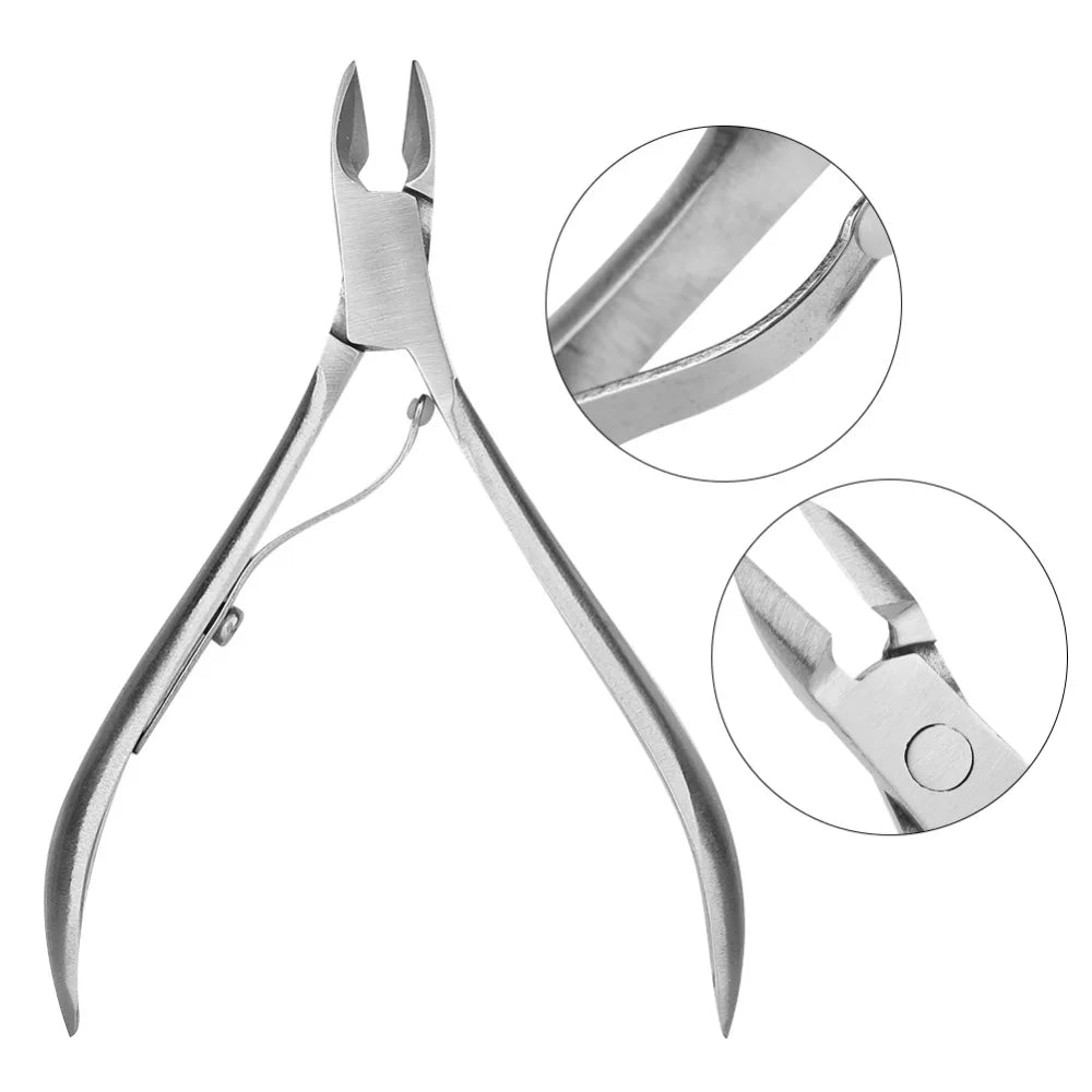 Silver Nail Dead Skin Removal Clipper Small Cuticle Nippers Bevel Mouth Design Cuticle Trimmer Plier Spring Handle Zpaxo