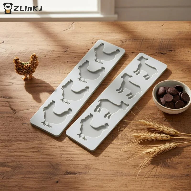 ▶1Pcs Animal Silicone Mold DIY Pig Cow Sheep Chicken Chocolate Fondant Cake Decorating Mould Zpaxo