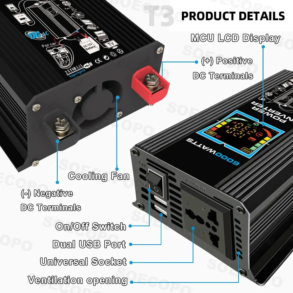 6000W Solar Generator 500W Panel 12V DC to 220V110V Inverter 100A Controller Off-Grid System for RV Camping CE RoHS Zpaxo