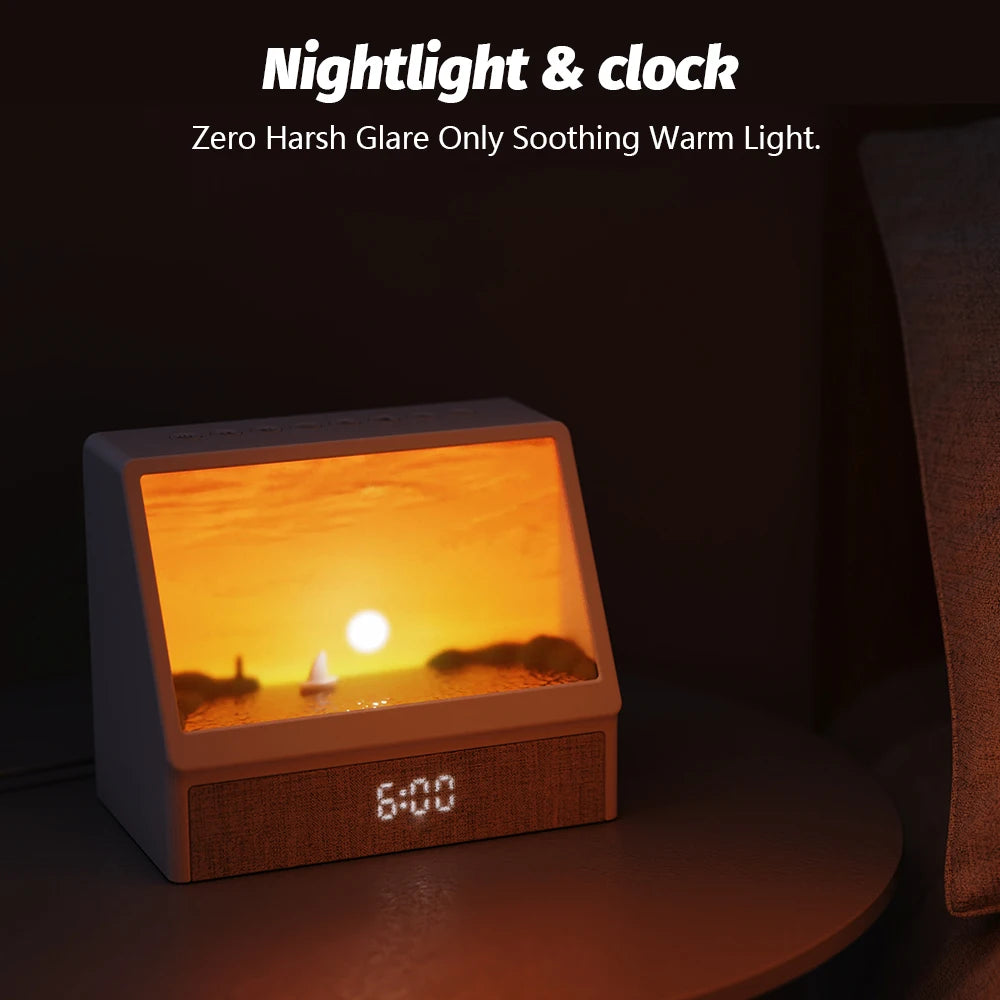 Sunrise Alarm Clock Table Decoration Light With White Noise Dimmable Wake-Up Light With Snooze Function For Bedroom Decor Zpaxo
