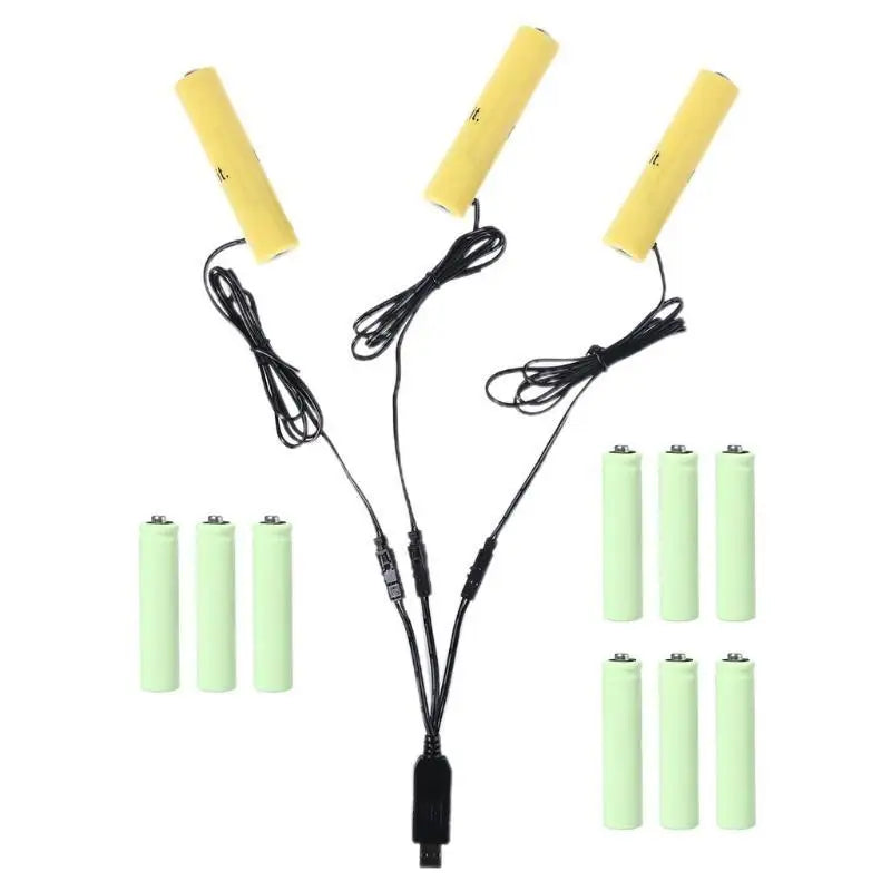 652F 3 in 1 USB to 3 LR06 Battery Eliminate Cable for LR06 battery Power Radio Gameboy Lamp Remote Control phone Zpaxo 6V type CN