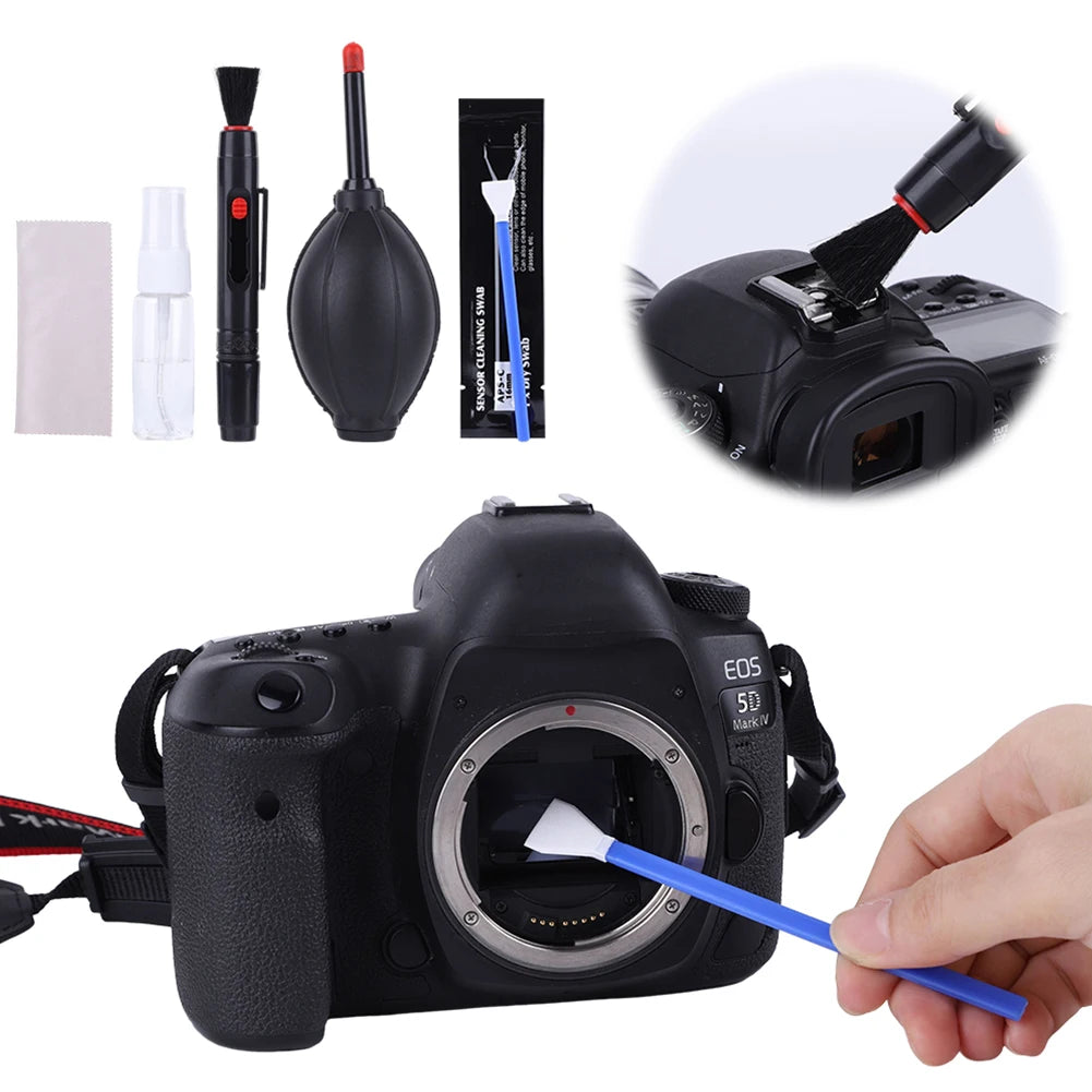 Professional Camera Cleaning Air Blower Swabs Cloth Brush Lens DSLR