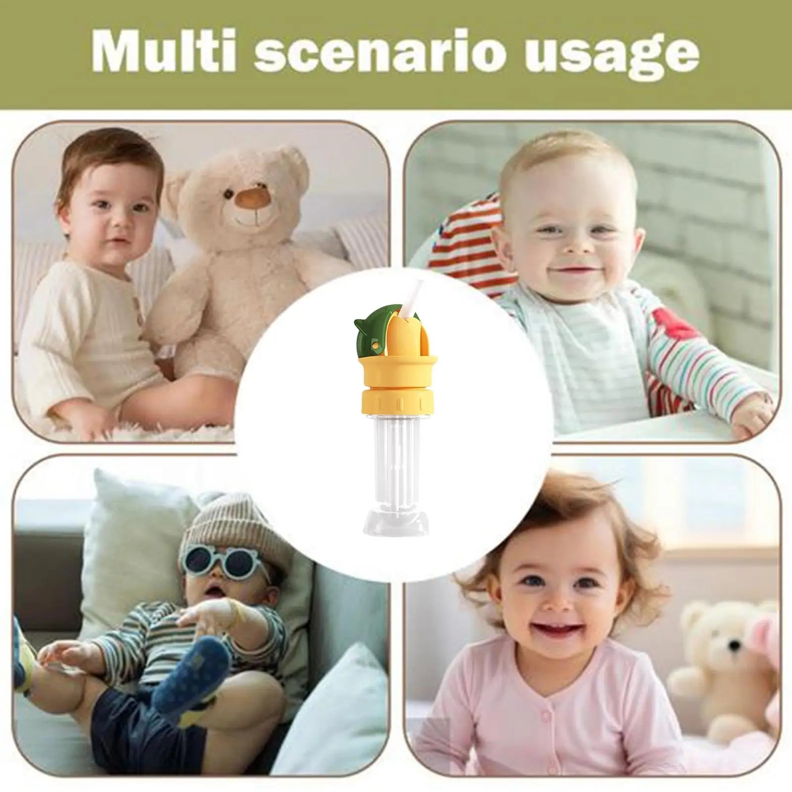 Kids Water Bottle Straw Topper Universal Leakproof Adapter Lid