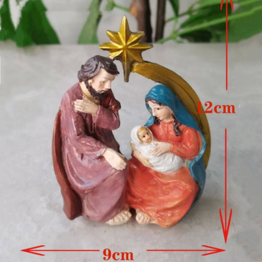 Resin Nativity Scene Statue – Holy Family Catholic Figurine