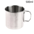 1Pc Stainless Steel Folding Handle Cup Portable Carabiner Cup Outdoor Camping Cups for Home Outdoor Camping Accessories Zpaxo 500ML