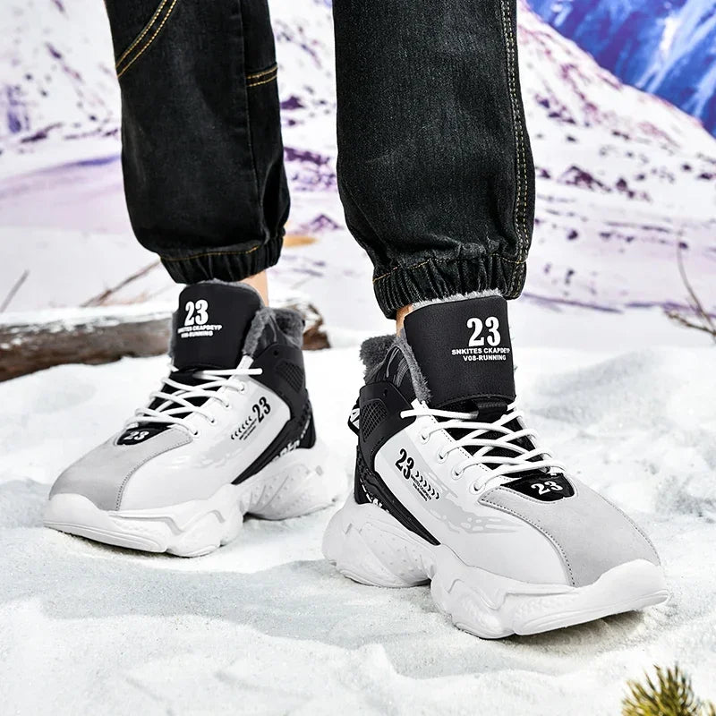 Men Boots 2024 Winter Slippers Warm Shoes Waterproof Non-slip Plush