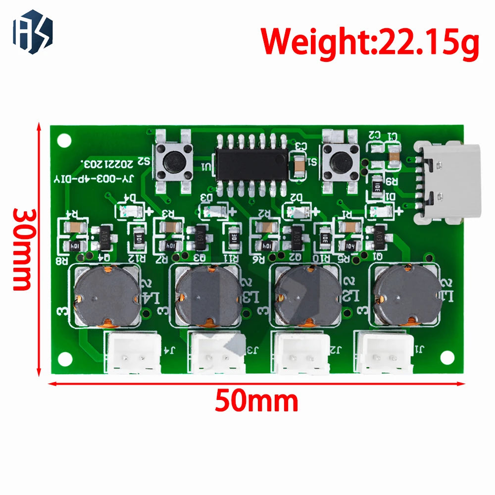 Four-Spray Humidifier Module: 4-Way Ultrasonic Atomizer Driver – DIY Humidifier Control Board Zpaxo