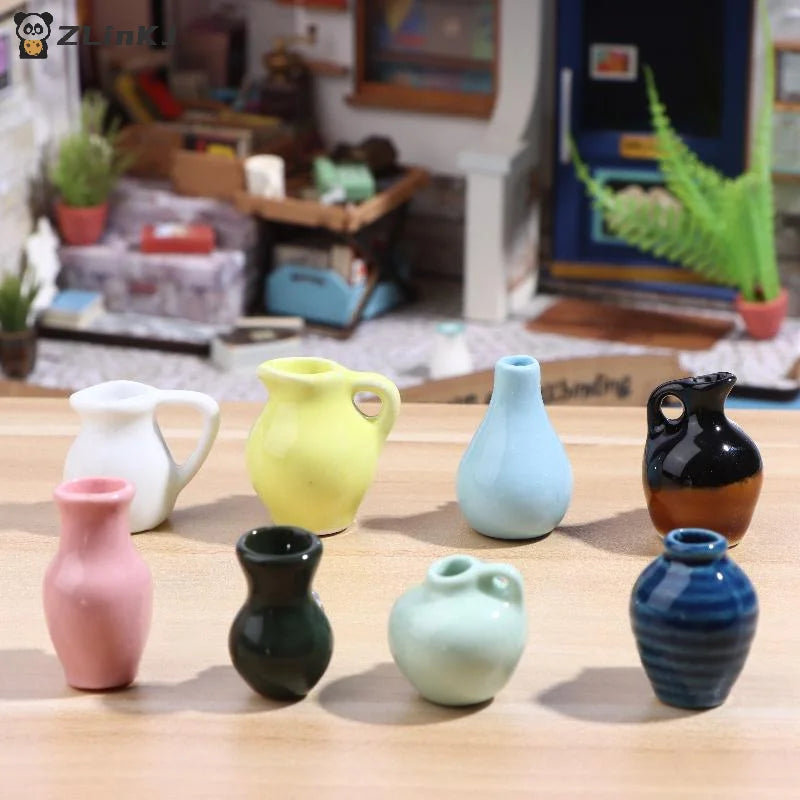 ▶1Pcs Creative 3D three-dimensional Home Decoration Magnet Dollhouse Miniature Ceramic Small Vase Model Refrigerator Sticker Zpaxo